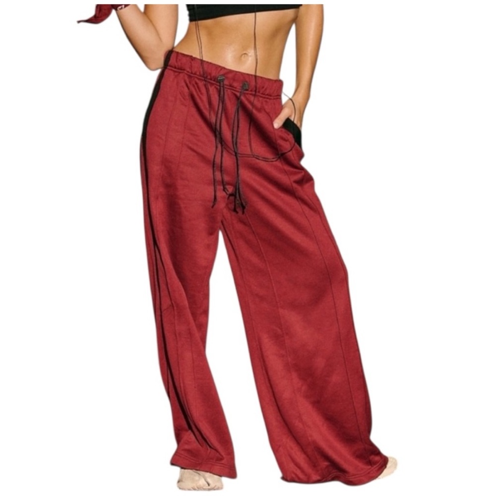 Free People Dark Cherry NWT Track Pants - Medium